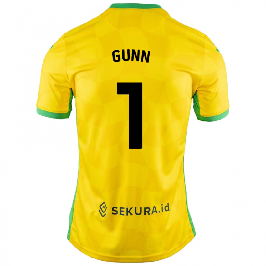 Enfant Maillot Angus Gunn #1 Jaune Vert Tenues Domicile 2024/25 T-Shirt Belgique