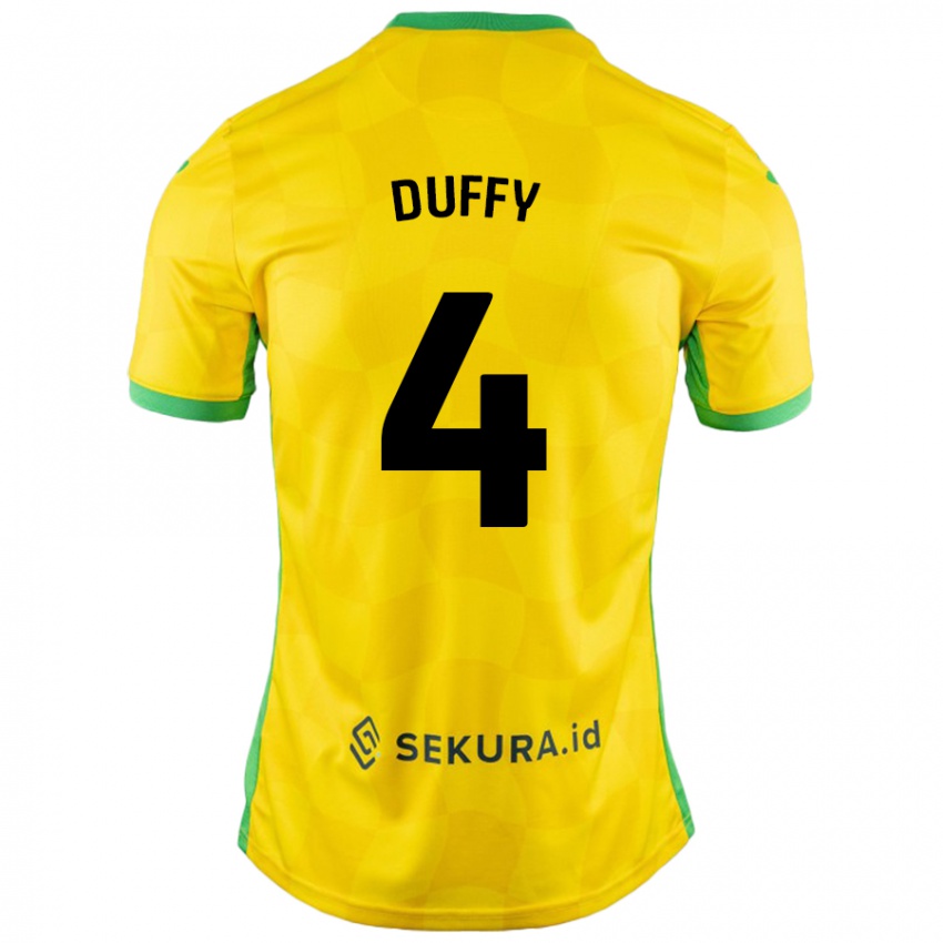 Enfant Maillot Shane Duffy #4 Jaune Vert Tenues Domicile 2024/25 T-Shirt Belgique