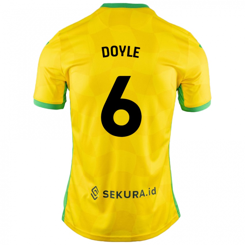 Enfant Maillot Callum Doyle #6 Jaune Vert Tenues Domicile 2024/25 T-Shirt Belgique