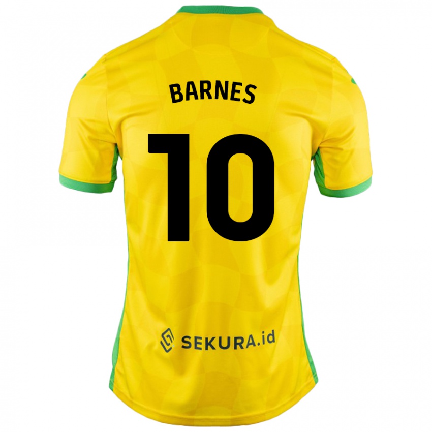 Enfant Maillot Ashley Barnes #10 Jaune Vert Tenues Domicile 2024/25 T-Shirt Belgique