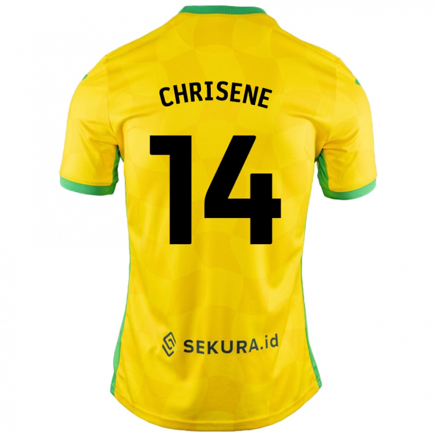 Enfant Maillot Ben Chrisene #14 Jaune Vert Tenues Domicile 2024/25 T-Shirt Belgique