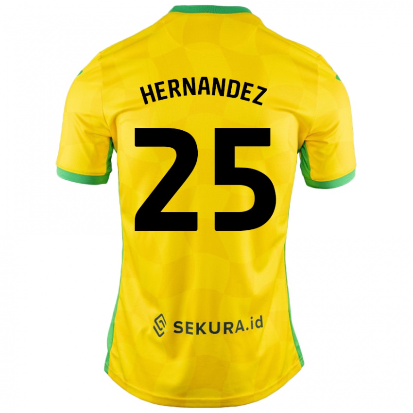 Enfant Maillot Onel Hernández #25 Jaune Vert Tenues Domicile 2024/25 T-Shirt Belgique