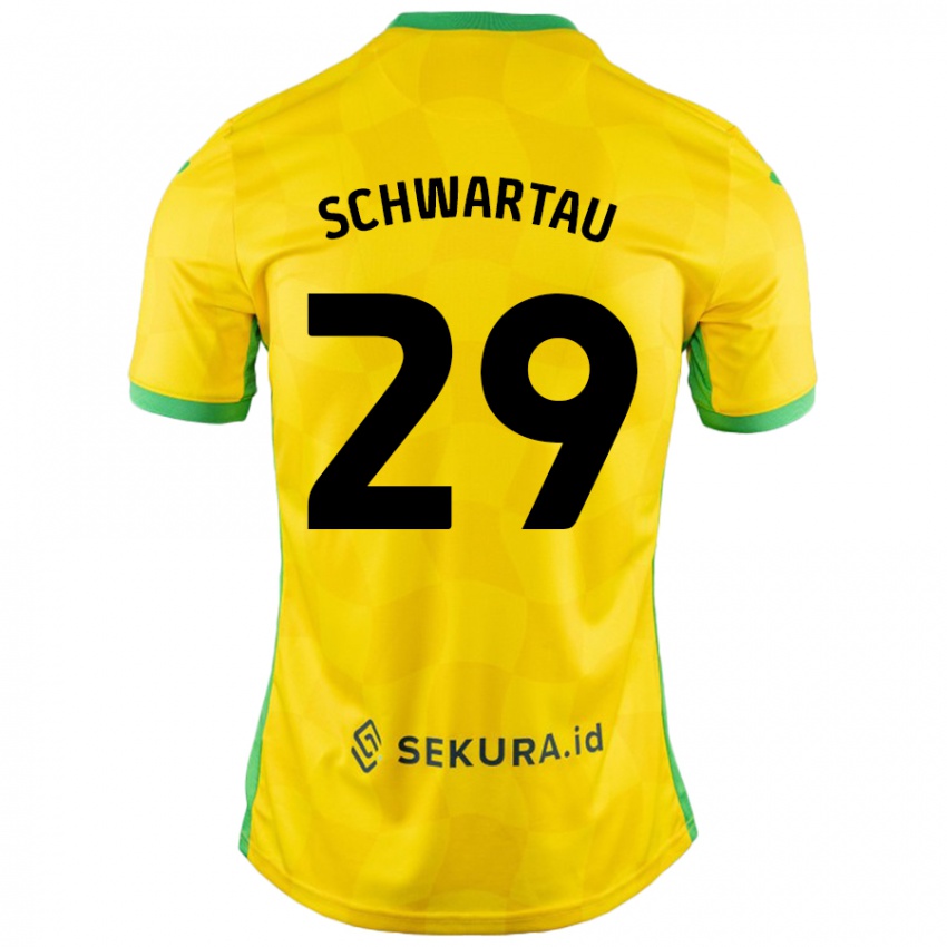 Enfant Maillot Oscar Schwartau #29 Jaune Vert Tenues Domicile 2024/25 T-Shirt Belgique