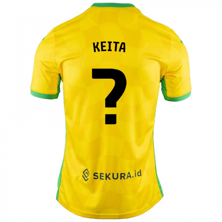 Enfant Maillot Gabriel Keita #0 Jaune Vert Tenues Domicile 2024/25 T-Shirt Belgique