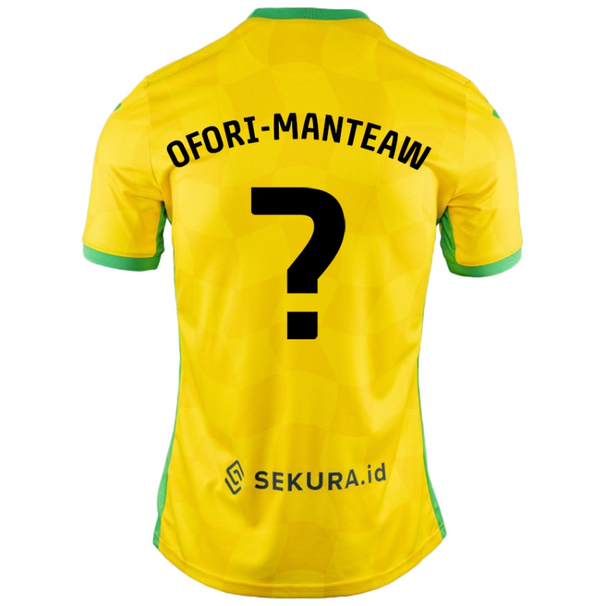 Enfant Maillot Lloyd Ofori-Manteaw #0 Jaune Vert Tenues Domicile 2024/25 T-Shirt Belgique