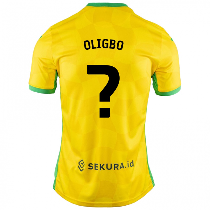 Enfant Maillot Finlay Oligbo #0 Jaune Vert Tenues Domicile 2024/25 T-Shirt Belgique