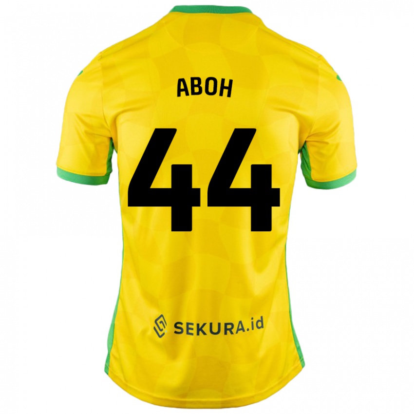 Enfant Maillot Ken Aboh #44 Jaune Vert Tenues Domicile 2024/25 T-Shirt Belgique