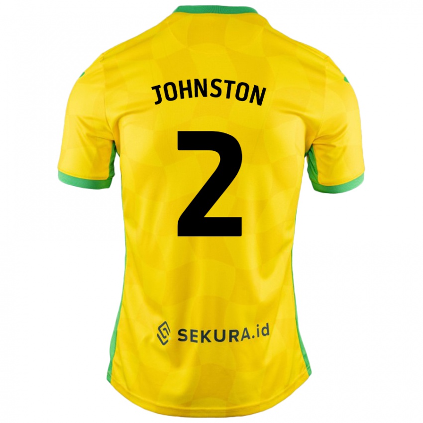 Enfant Maillot Chardonnay Johnston #2 Jaune Vert Tenues Domicile 2024/25 T-Shirt Belgique