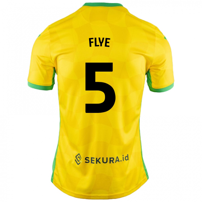 Enfant Maillot Ceri Flye #5 Jaune Vert Tenues Domicile 2024/25 T-Shirt Belgique