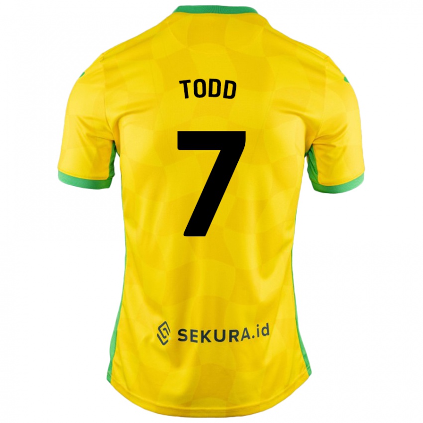 Enfant Maillot Megan Todd #7 Jaune Vert Tenues Domicile 2024/25 T-Shirt Belgique