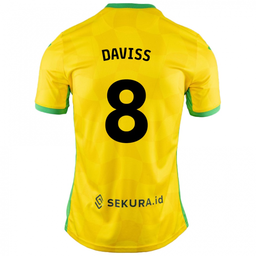 Enfant Maillot Millie Daviss #8 Jaune Vert Tenues Domicile 2024/25 T-Shirt Belgique