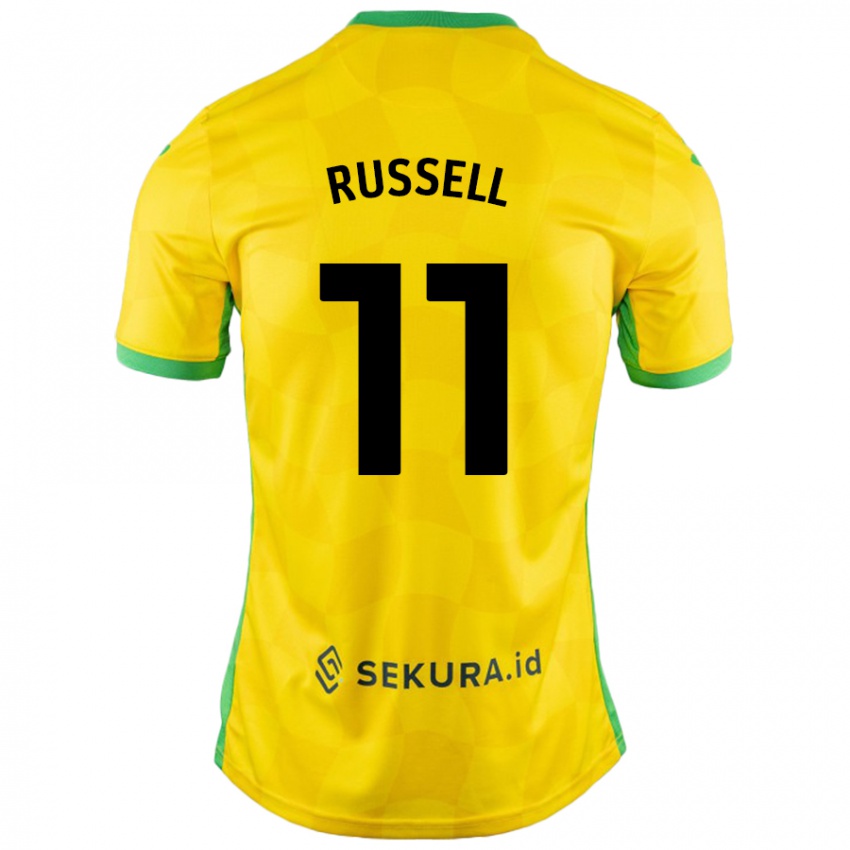 Enfant Maillot Rebecca Russell #11 Jaune Vert Tenues Domicile 2024/25 T-Shirt Belgique