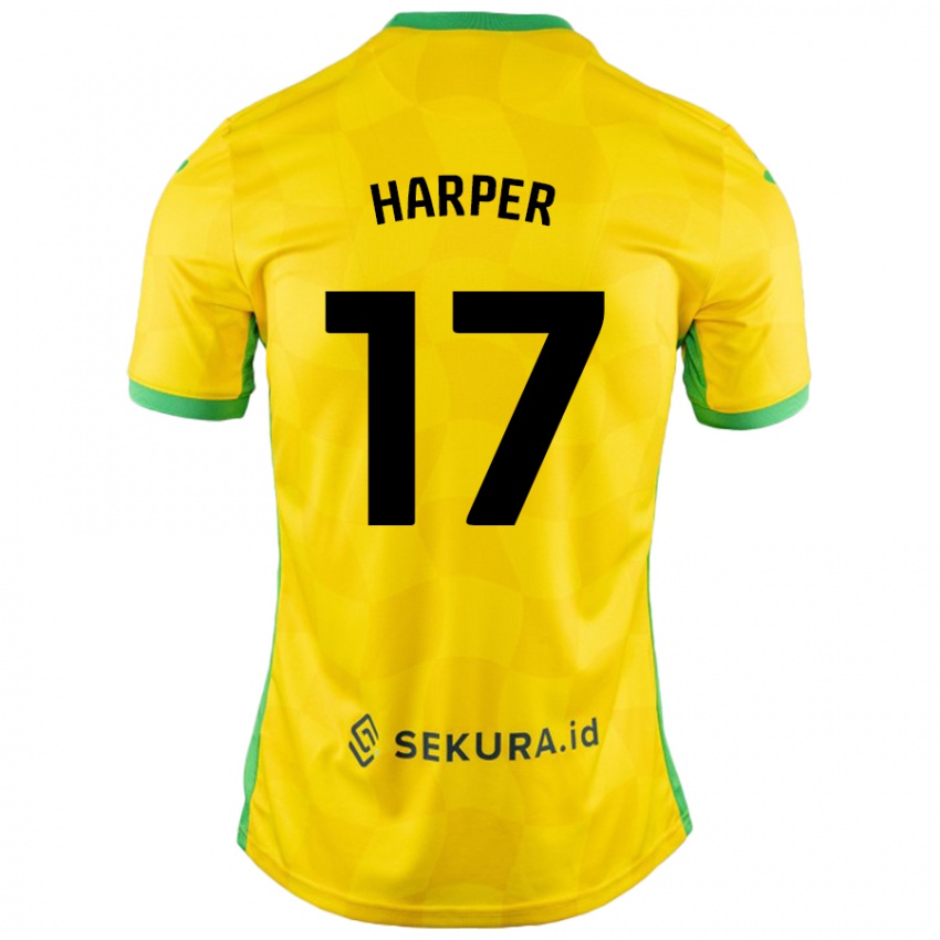 Enfant Maillot Jess Harper #17 Jaune Vert Tenues Domicile 2024/25 T-Shirt Belgique