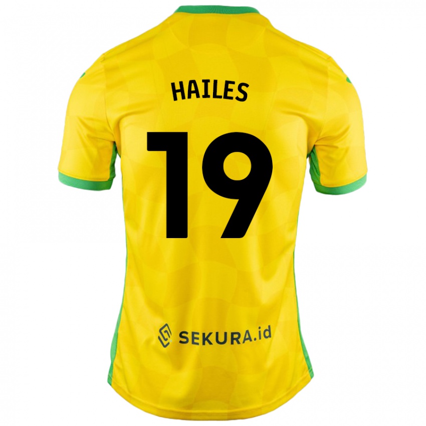 Enfant Maillot Lauren Hailes #19 Jaune Vert Tenues Domicile 2024/25 T-Shirt Belgique