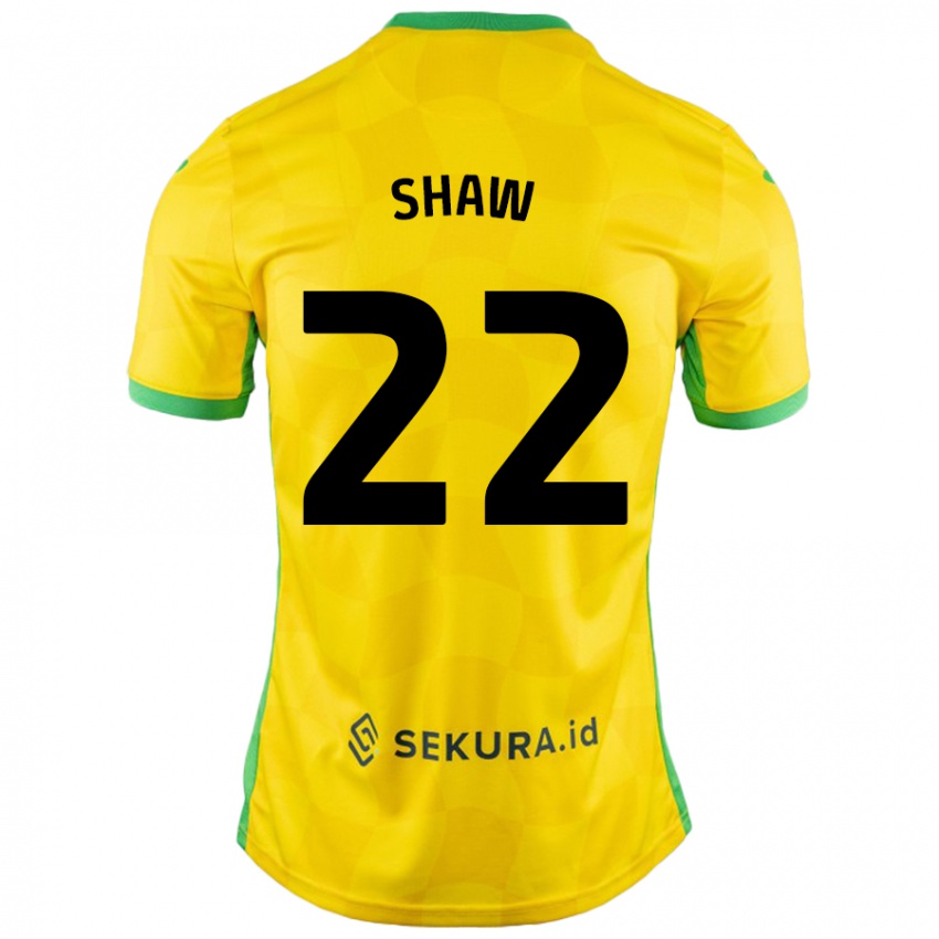 Enfant Maillot Shannon Shaw #22 Jaune Vert Tenues Domicile 2024/25 T-Shirt Belgique