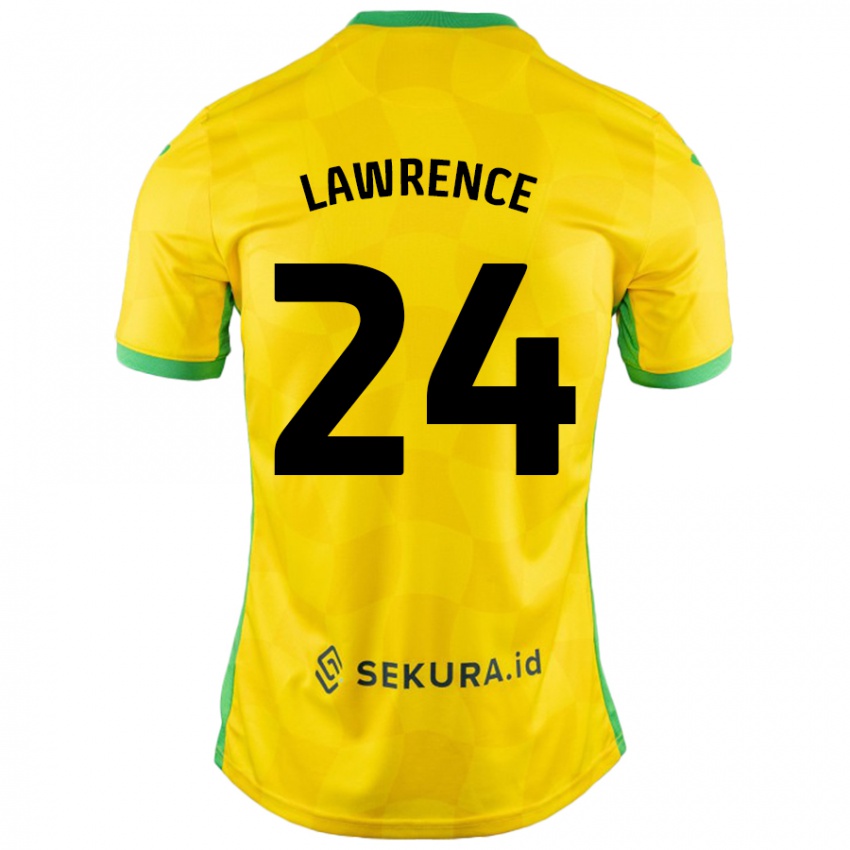 Enfant Maillot Rachel Lawrence #24 Jaune Vert Tenues Domicile 2024/25 T-Shirt Belgique