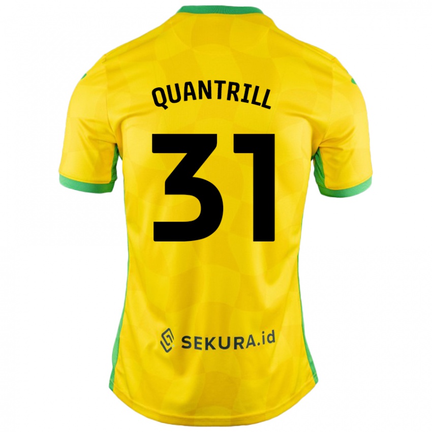 Enfant Maillot Sarah Quantrill #31 Jaune Vert Tenues Domicile 2024/25 T-Shirt Belgique