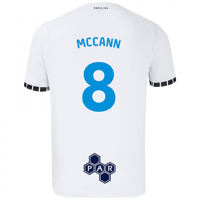 Enfant Maillot Ali Mccann #8 Blanc Tenues Domicile 2024/25 T-Shirt Belgique