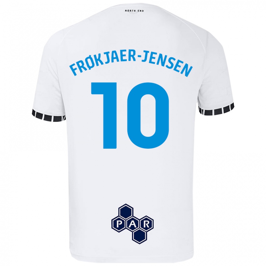 Enfant Maillot Mads Frøkjaer-Jensen #10 Blanc Tenues Domicile 2024/25 T-Shirt Belgique