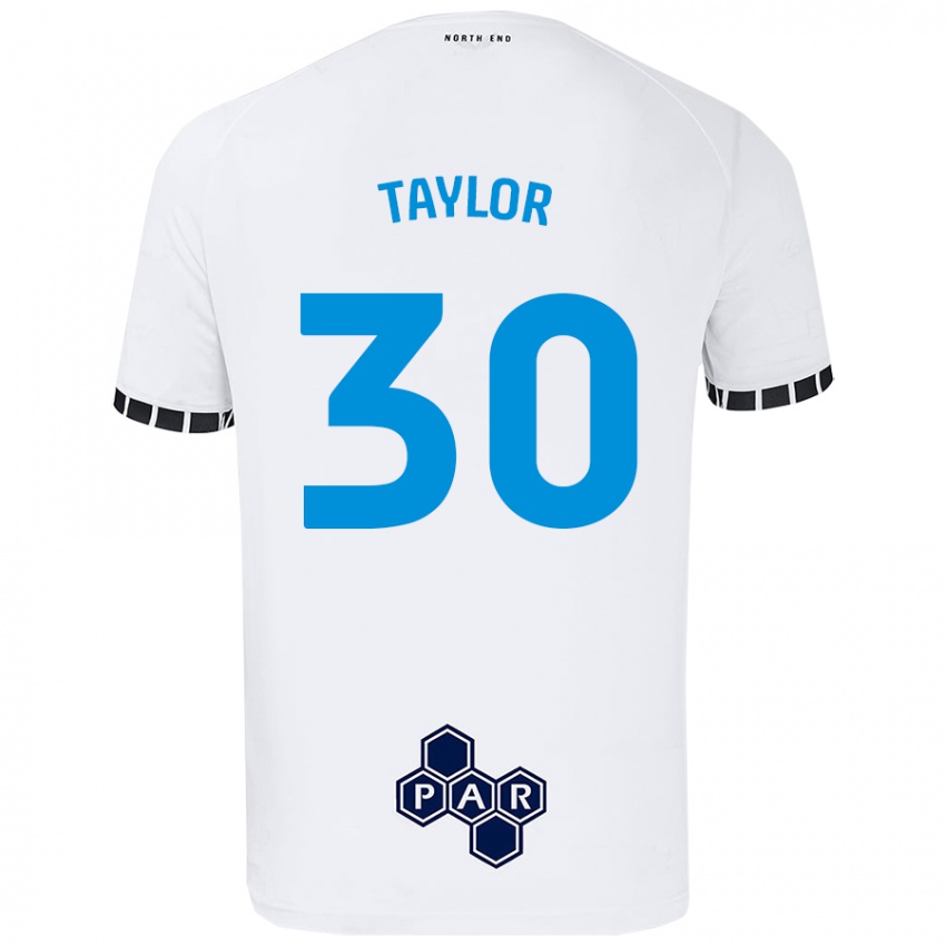 Enfant Maillot Kian Taylor #30 Blanc Tenues Domicile 2024/25 T-Shirt Belgique