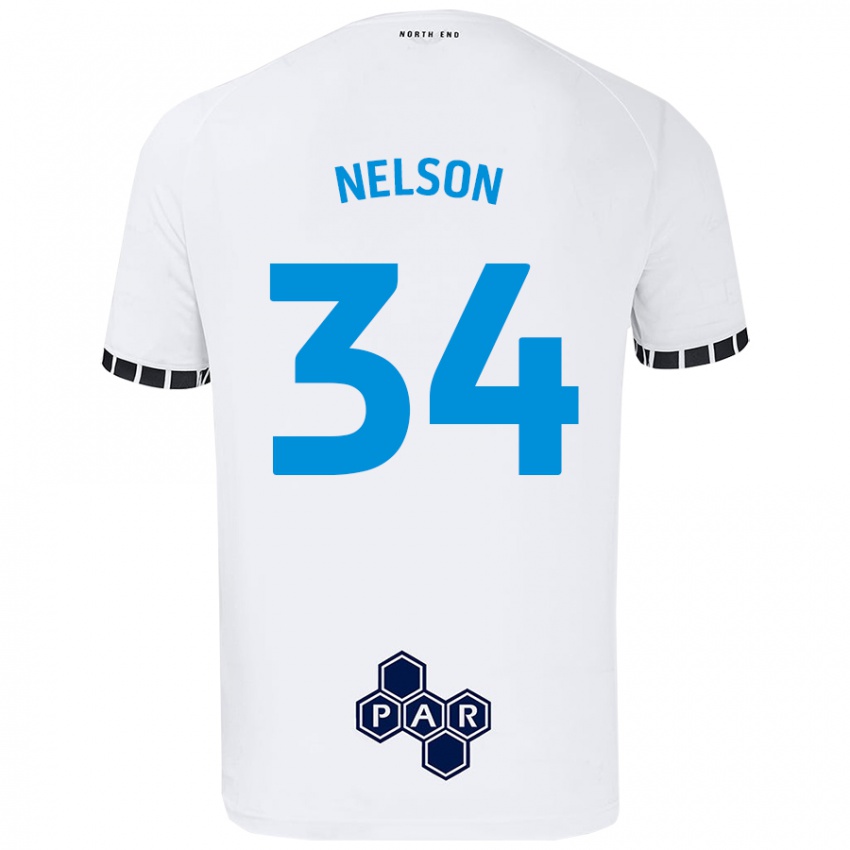 Enfant Maillot Kitt Nelson #34 Blanc Tenues Domicile 2024/25 T-Shirt Belgique