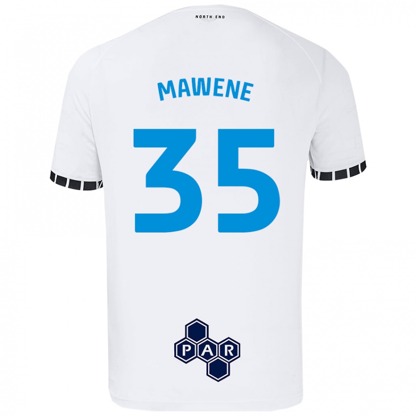 Enfant Maillot Noah Mawene #35 Blanc Tenues Domicile 2024/25 T-Shirt Belgique