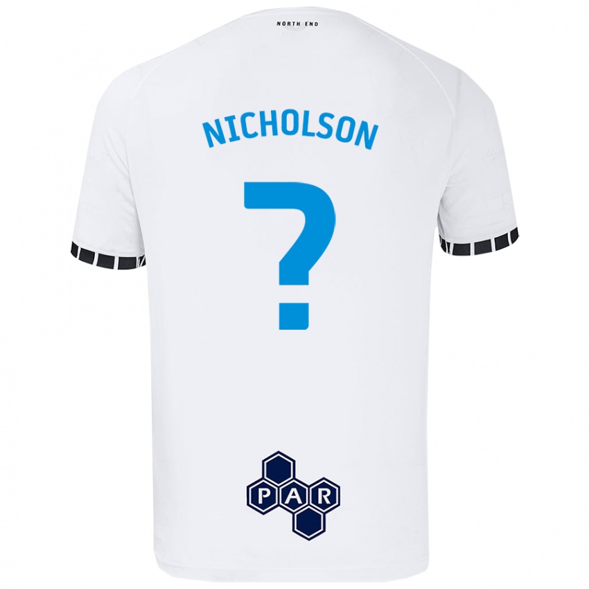 Enfant Maillot Joseph Nicholson #0 Blanc Tenues Domicile 2024/25 T-Shirt Belgique