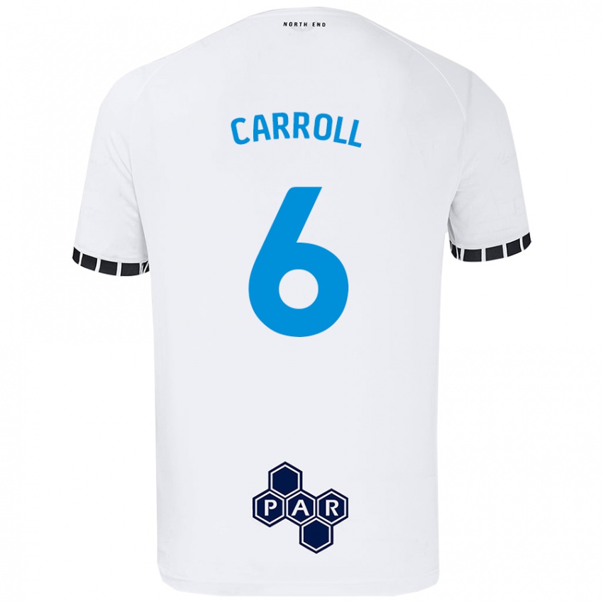 Enfant Maillot Jenna Carroll #6 Blanc Tenues Domicile 2024/25 T-Shirt Belgique