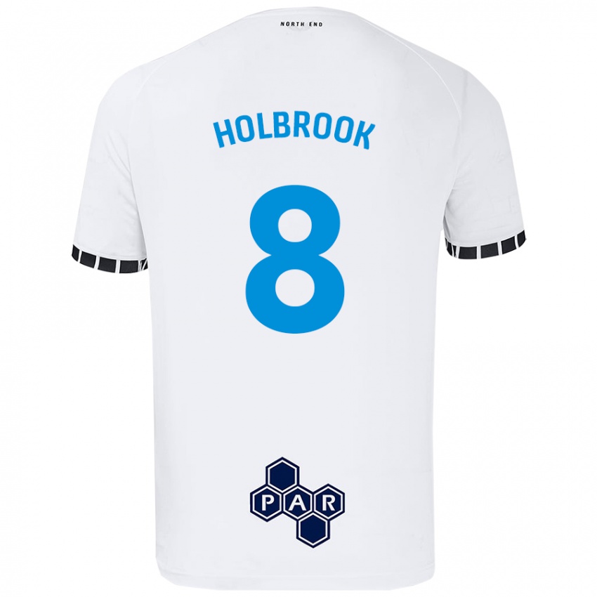 Enfant Maillot Jess Holbrook #8 Blanc Tenues Domicile 2024/25 T-Shirt Belgique