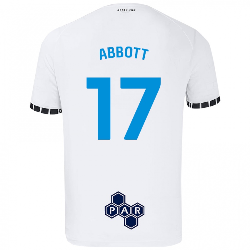 Enfant Maillot Becky Abbott #17 Blanc Tenues Domicile 2024/25 T-Shirt Belgique