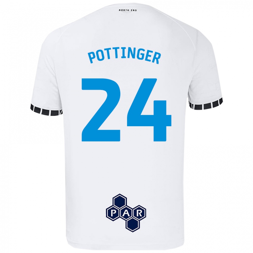 Enfant Maillot Kaya Pottinger #24 Blanc Tenues Domicile 2024/25 T-Shirt Belgique