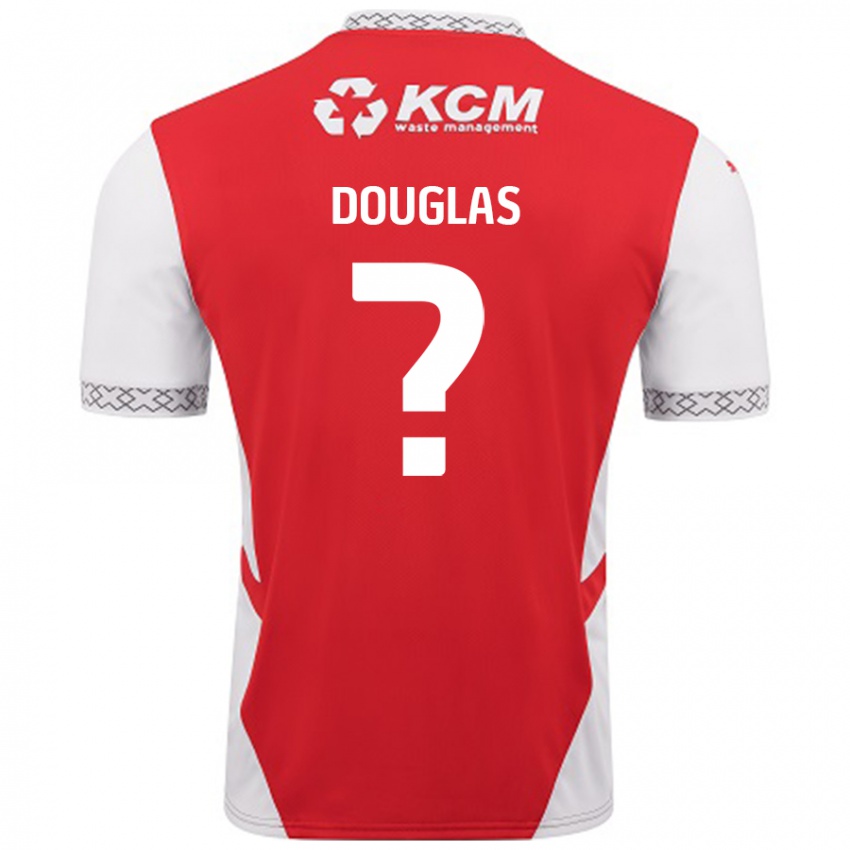 Enfant Maillot Hamish Douglas #0 Rouge Blanc Tenues Domicile 2024/25 T-Shirt Belgique