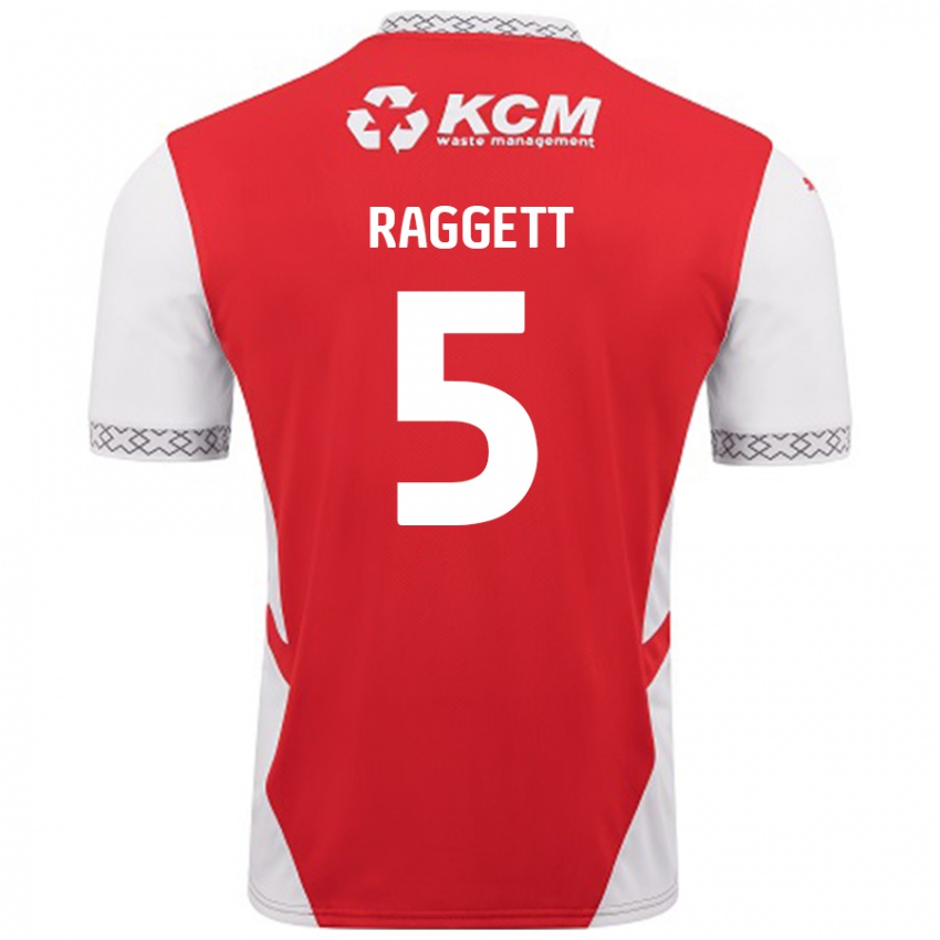 Enfant Maillot Sean Raggett #5 Rouge Blanc Tenues Domicile 2024/25 T-Shirt Belgique