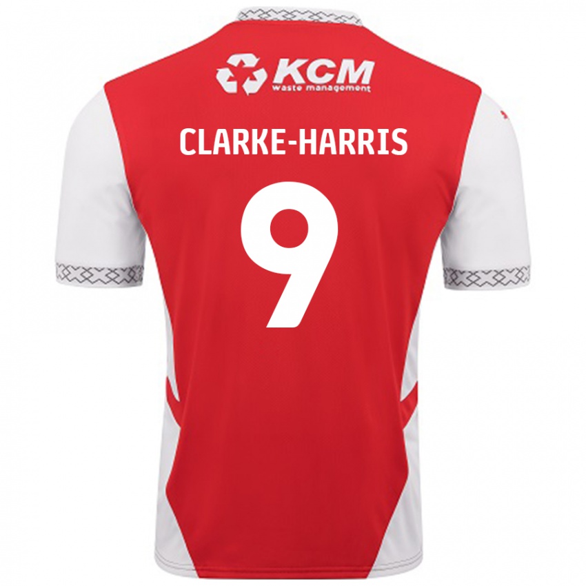 Enfant Maillot Jonson Clarke-Harris #9 Rouge Blanc Tenues Domicile 2024/25 T-Shirt Belgique