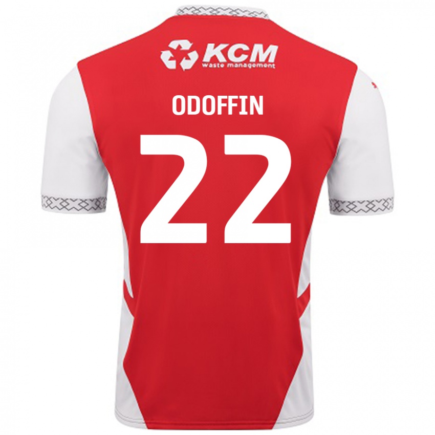 Enfant Maillot Hakeem Odoffin #22 Rouge Blanc Tenues Domicile 2024/25 T-Shirt Belgique