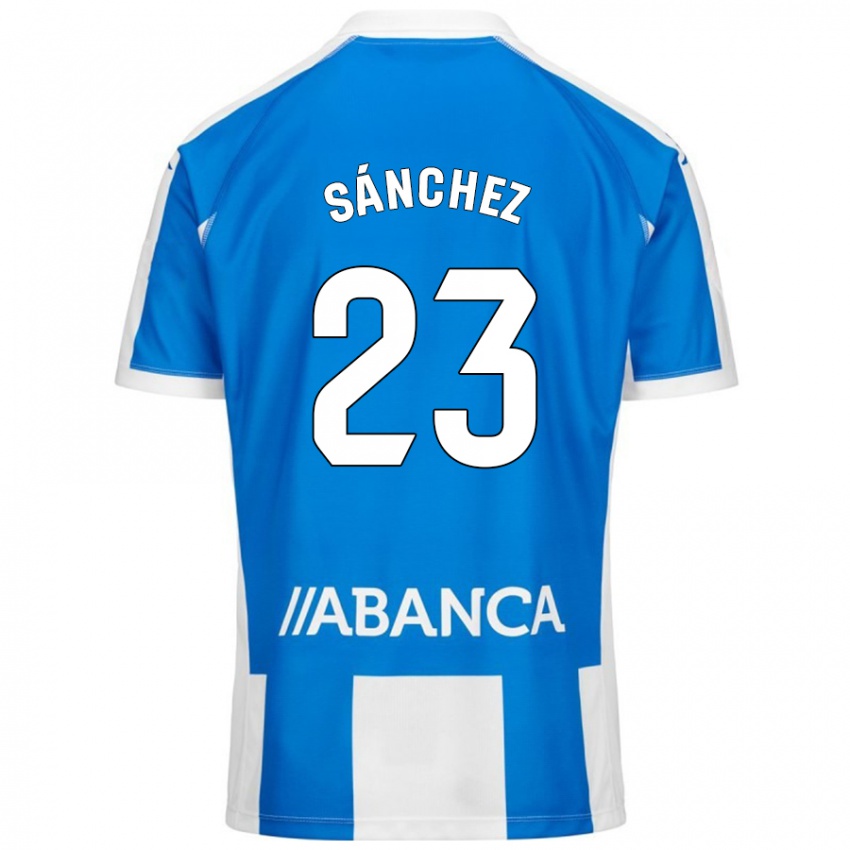 Enfant Maillot Kevin Sánchez #23 Bleu Blanc Tenues Domicile 2024/25 T-Shirt Belgique