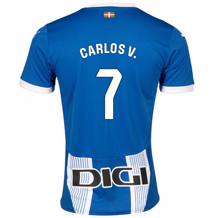 Enfant Maillot Carlos Vicente #7 Bleu Tenues Domicile 2024/25 T-Shirt Belgique