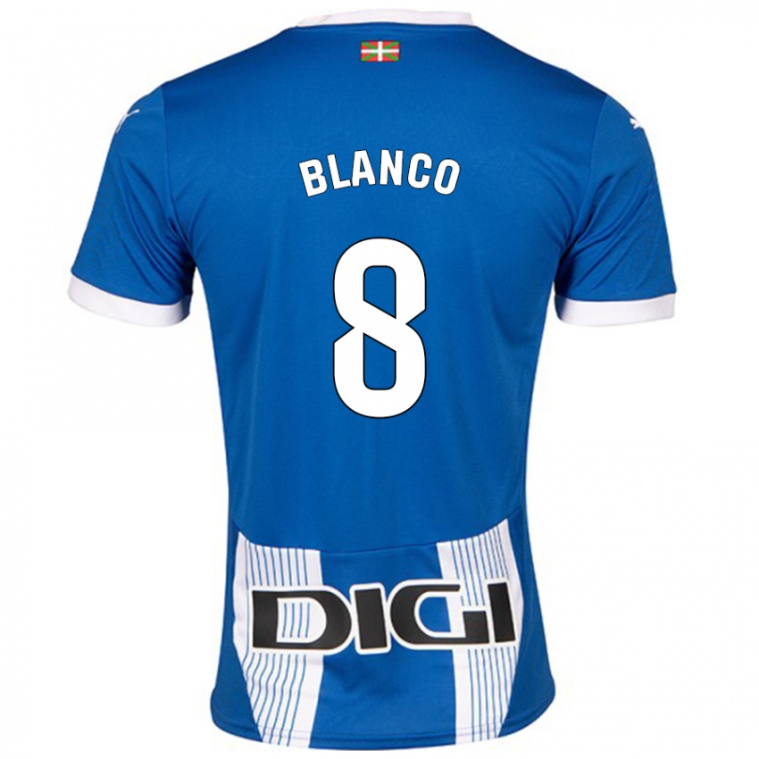 Enfant Maillot Antonio Blanco #8 Bleu Tenues Domicile 2024/25 T-Shirt Belgique