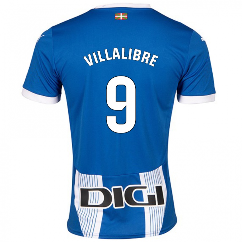 Enfant Maillot Asier Villalibre #9 Bleu Tenues Domicile 2024/25 T-Shirt Belgique