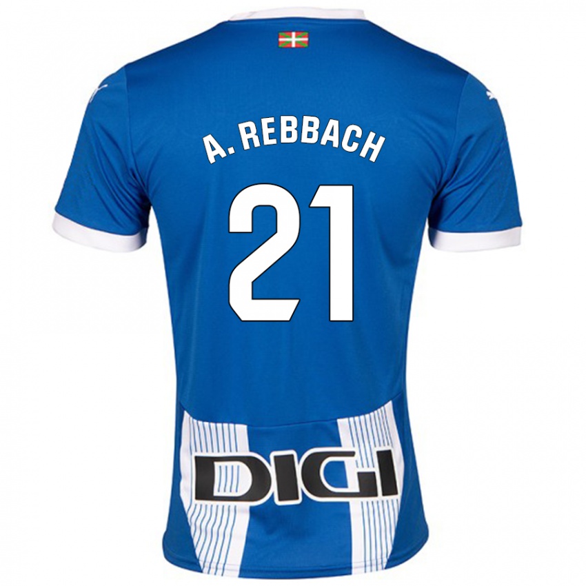 Enfant Maillot Abde Rebbach #21 Bleu Tenues Domicile 2024/25 T-Shirt Belgique