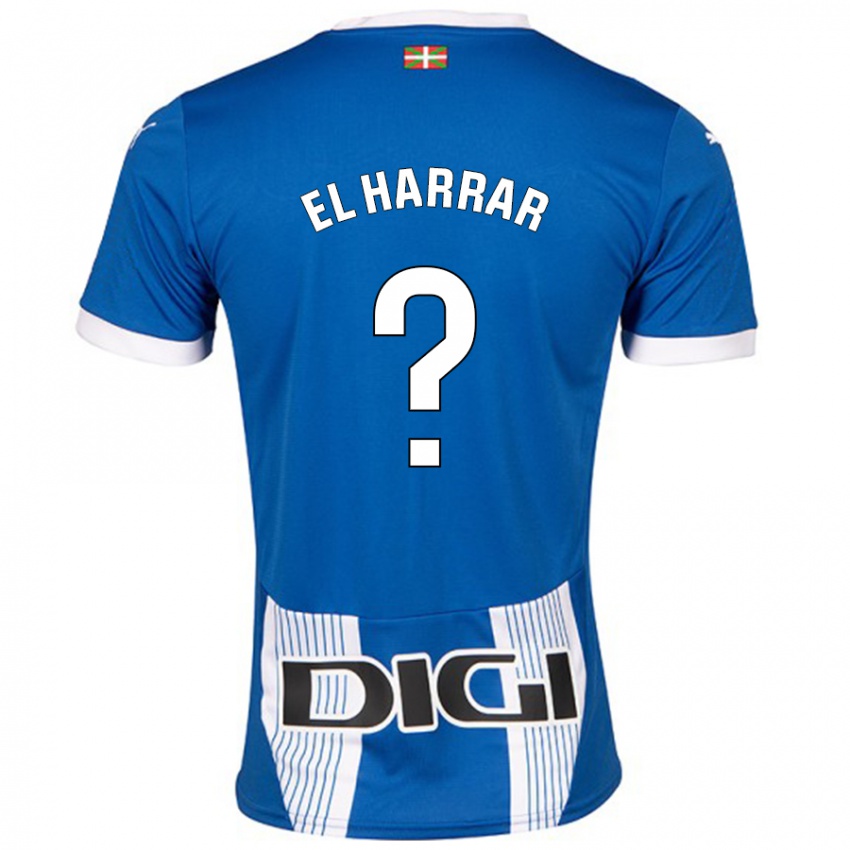 Enfant Maillot Mohamed El Harrar #0 Bleu Tenues Domicile 2024/25 T-Shirt Belgique