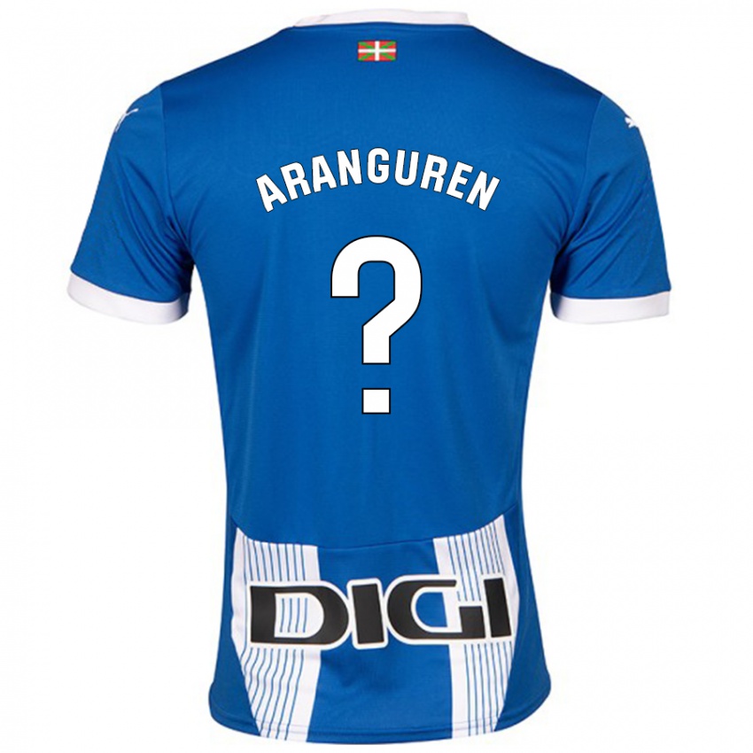 Enfant Maillot Aitor Aranguren #0 Bleu Tenues Domicile 2024/25 T-Shirt Belgique