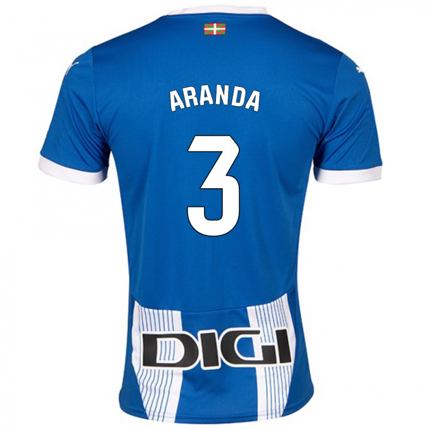 Enfant Maillot Miguel Aranda #3 Bleu Tenues Domicile 2024/25 T-Shirt Belgique