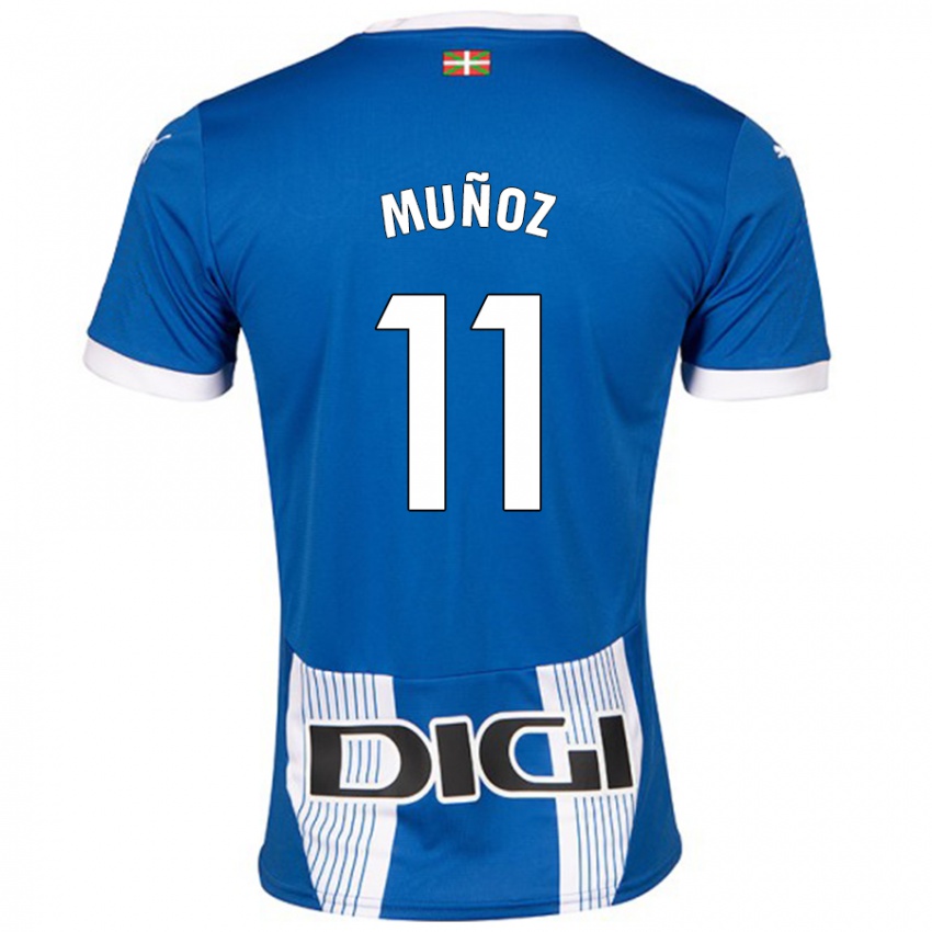 Enfant Maillot Egoitz Muñoz #11 Bleu Tenues Domicile 2024/25 T-Shirt Belgique