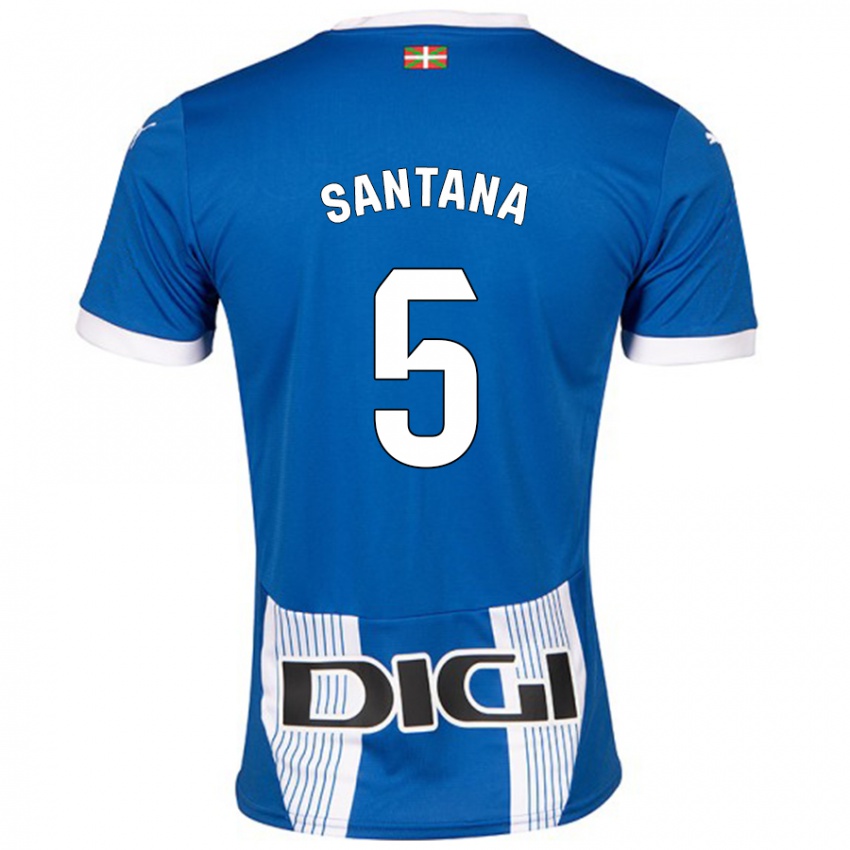 Enfant Maillot Vanesa Santana #5 Bleu Tenues Domicile 2024/25 T-Shirt Belgique