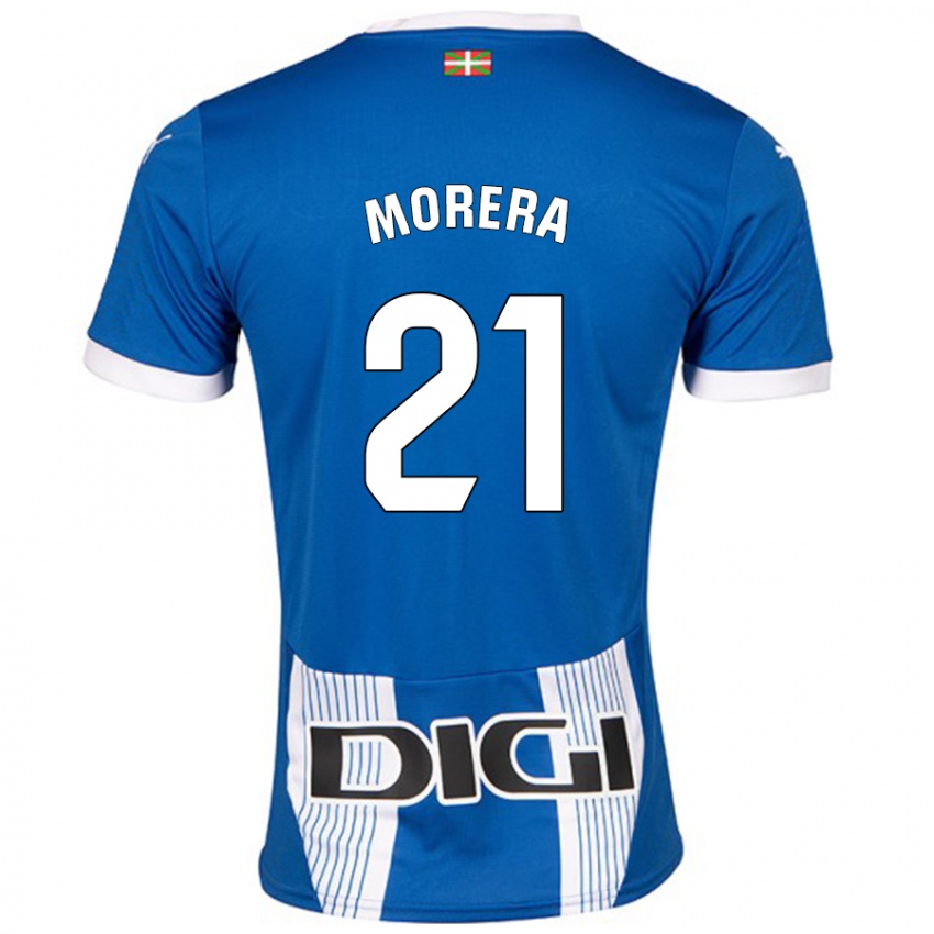 Enfant Maillot Carla Morera #21 Bleu Tenues Domicile 2024/25 T-Shirt Belgique