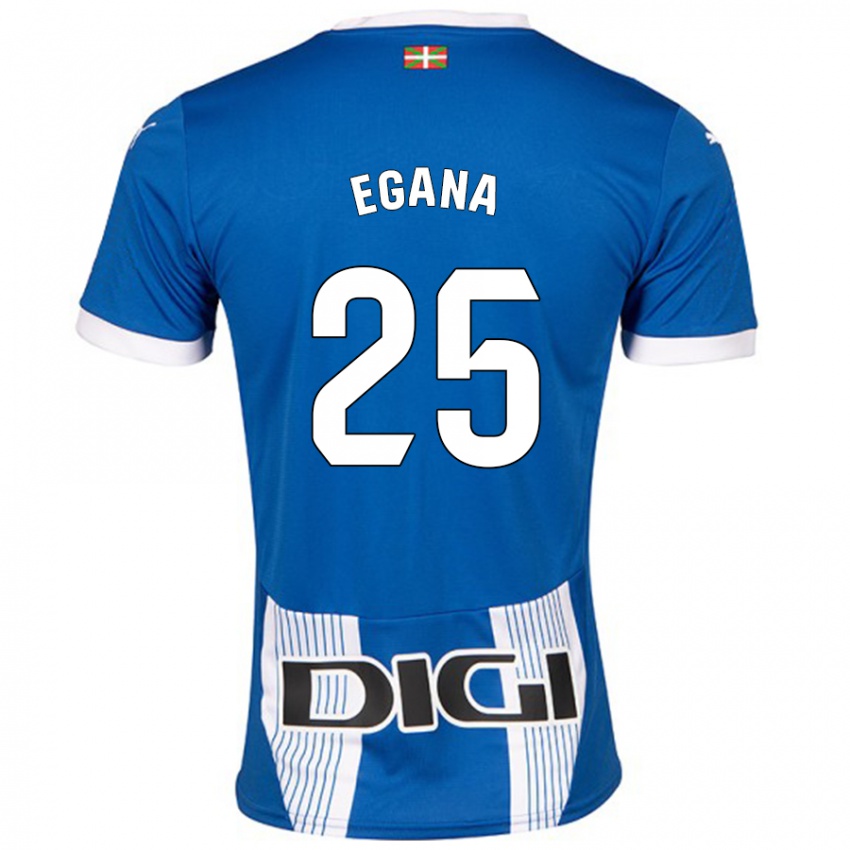 Enfant Maillot Eider Egaña #25 Bleu Tenues Domicile 2024/25 T-Shirt Belgique