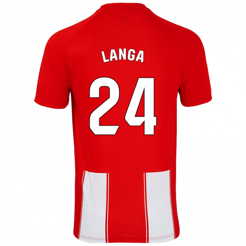 Kinderen Bruno Langa #24 Rood Wit Thuisshirt Thuistenue 2024/25 T-Shirt België