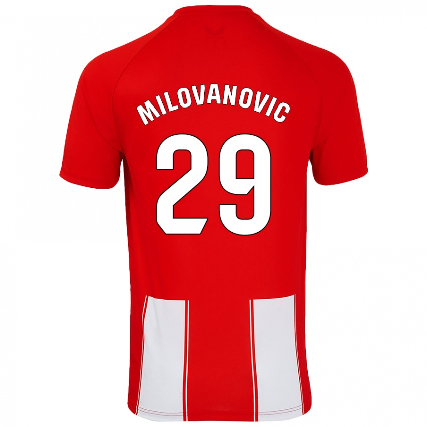 Kinderen Marko Milovanovic #29 Rood Wit Thuisshirt Thuistenue 2024/25 T-Shirt België