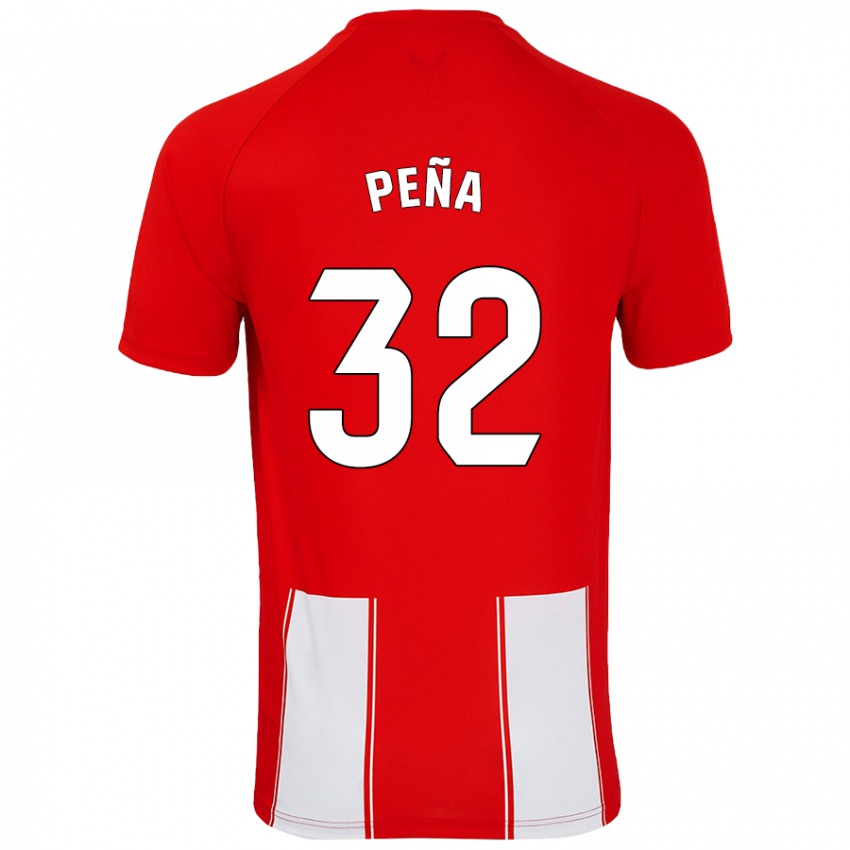 Kinderen Marcos Peña #32 Rood Wit Thuisshirt Thuistenue 2024/25 T-Shirt België